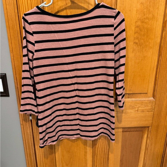 LOFT 3/4 sleeve striped boatneck top- size medium - Picture 3 of 7